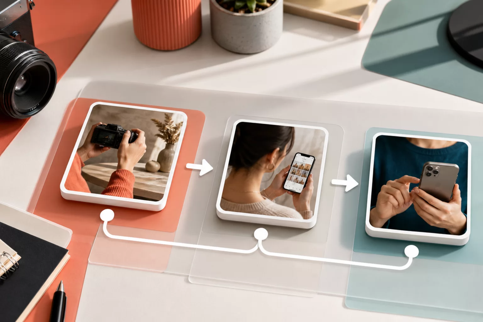The path from Instagram content discovery to a profile visit and follow